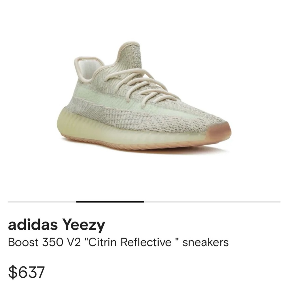 NWT adidas Yeezy Boost 350 V2 Citrin Reflective Sneakers
